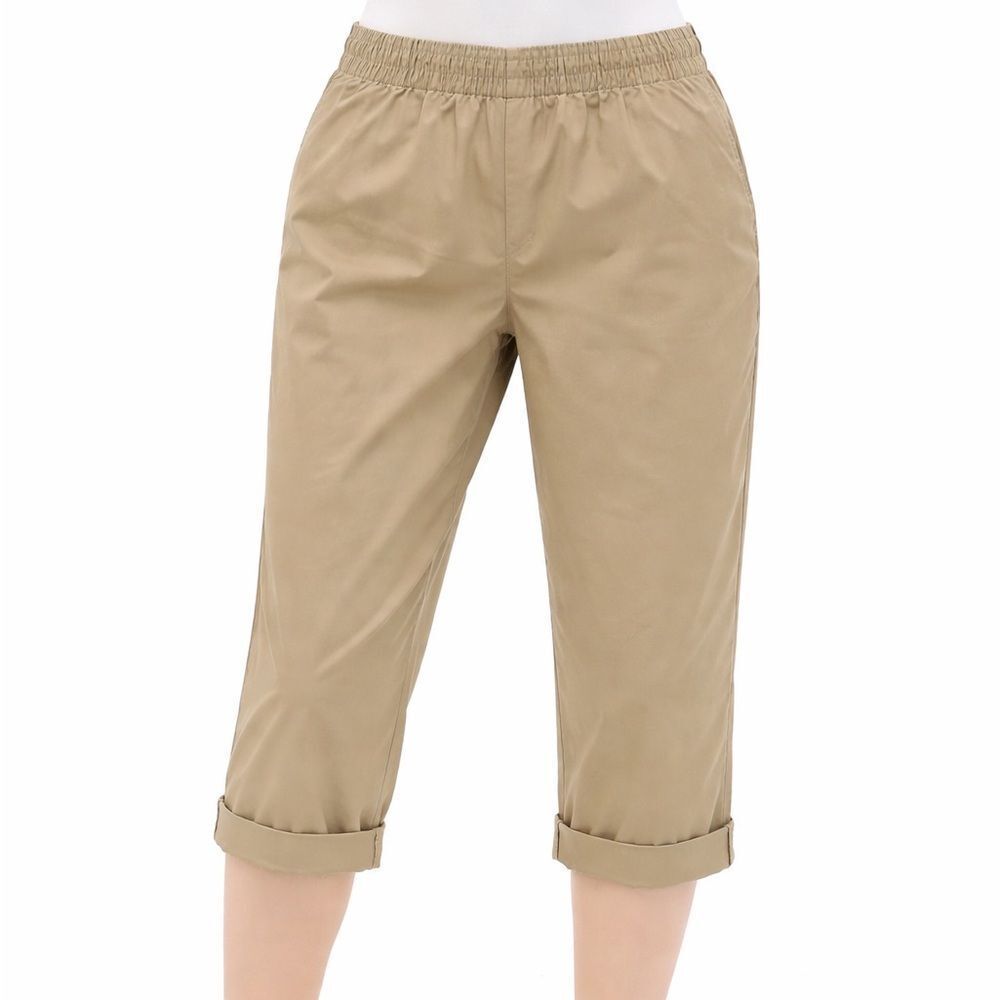 Lands' End Women's Fit 3 Elastic Waist Pull On Capri Size 2P